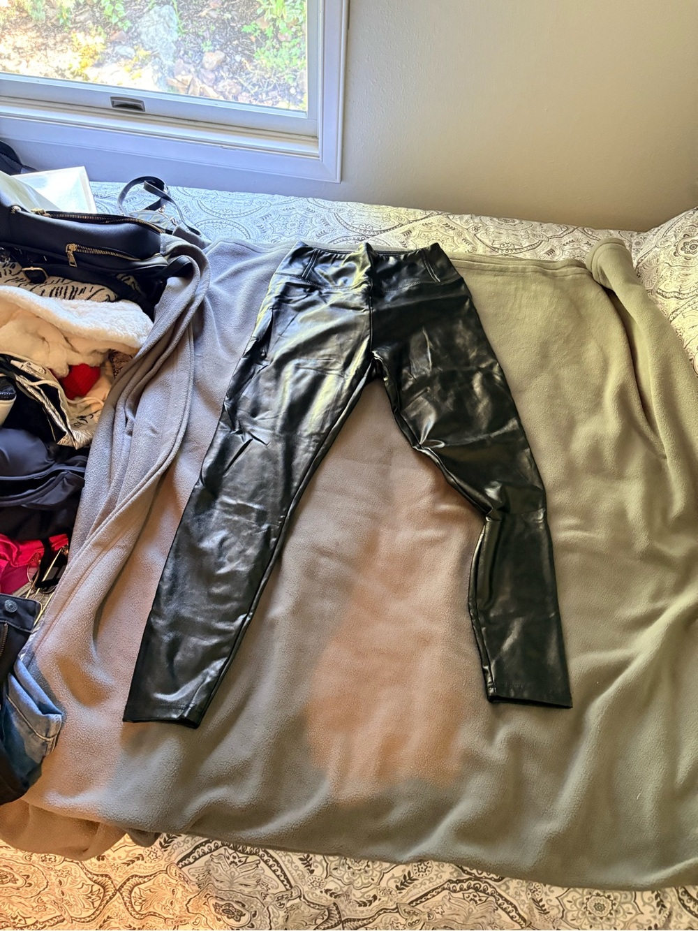 BP. Black Faux Leather High-Waist Leggings